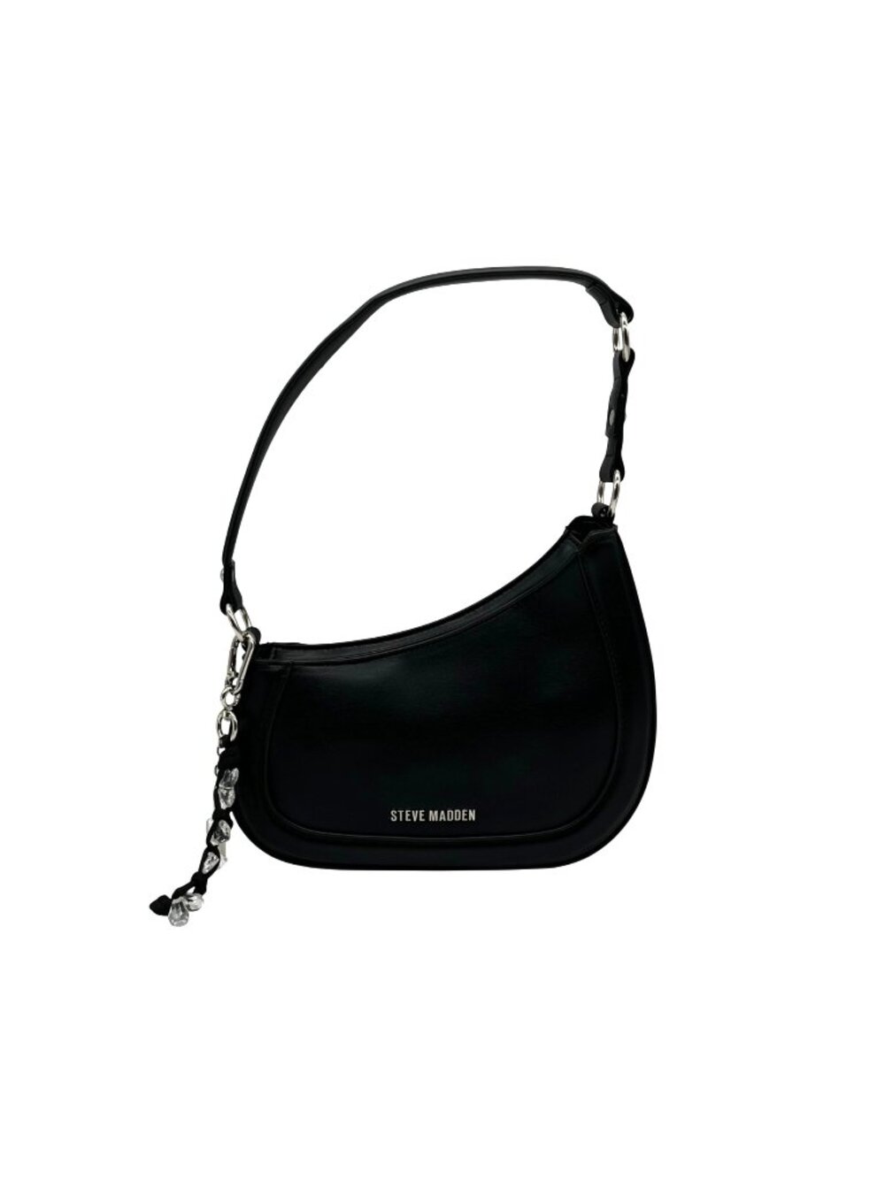 Steve Madden Sleek Black Faux Leather Shoulder Bag